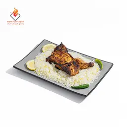 نص حبة دجاج على الفحم