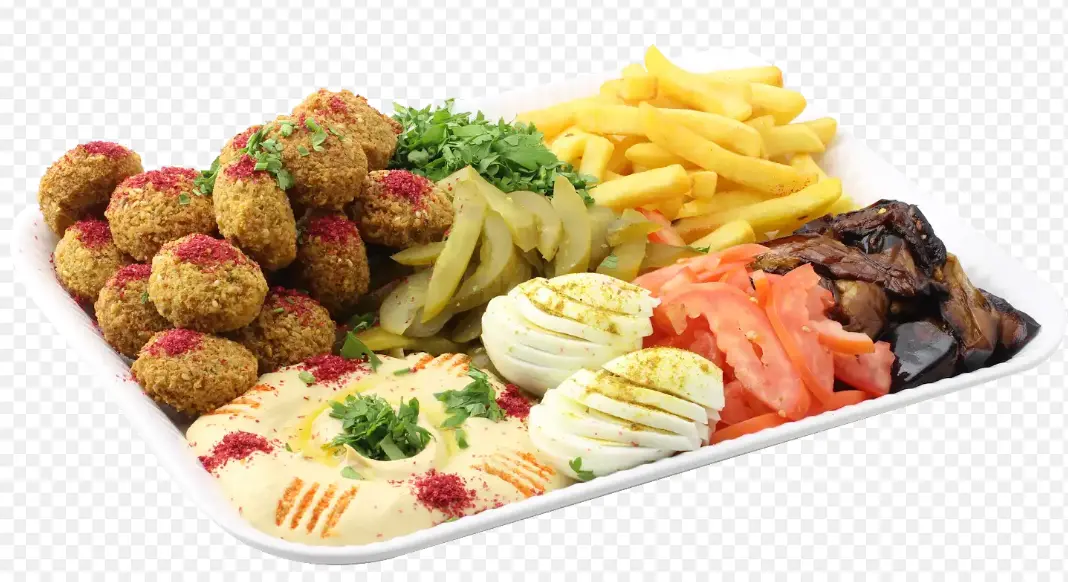 صحن فلافل بالحمص