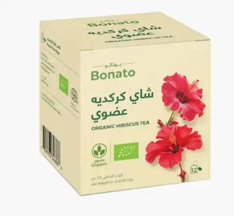 شاي كركديه عضوي ٢٤جم بوناتو
