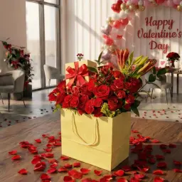 Valentine Gift Roses and Chocolate