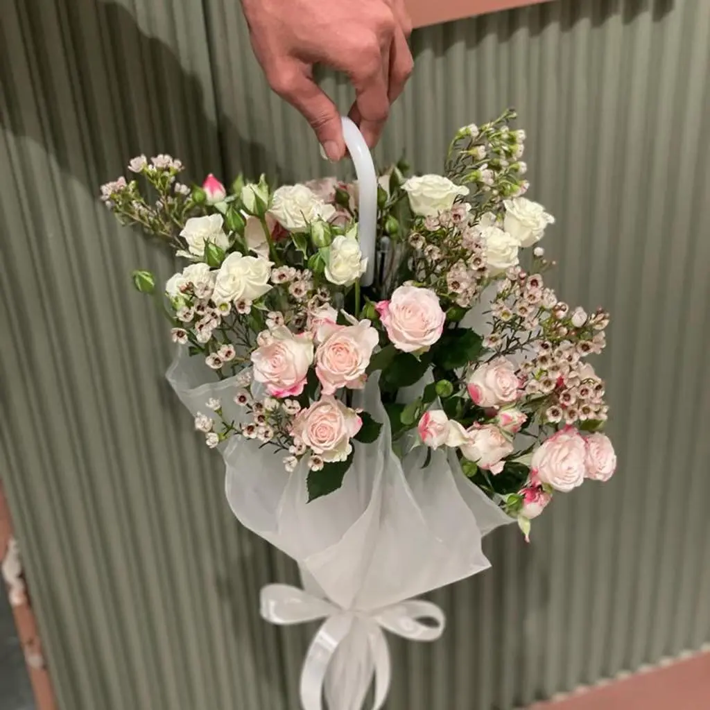 Parasol with Natural Roses