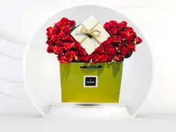 Perfect gift, flower bag and patchi
