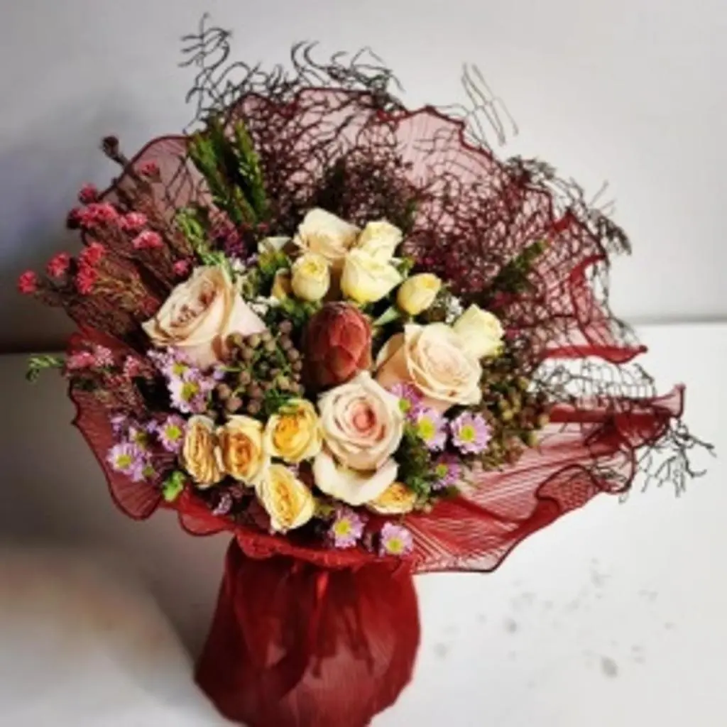 Hand Bouquet of Various African Flowers