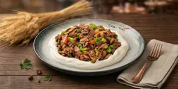 صحن مقلقل لحم طازج