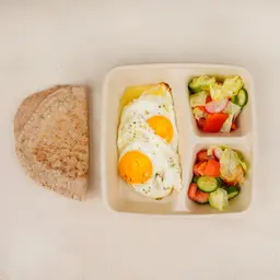 Two Sunny Side Up Eggs with Green Salad