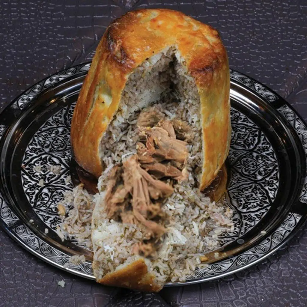 أرز باللحم المغطى