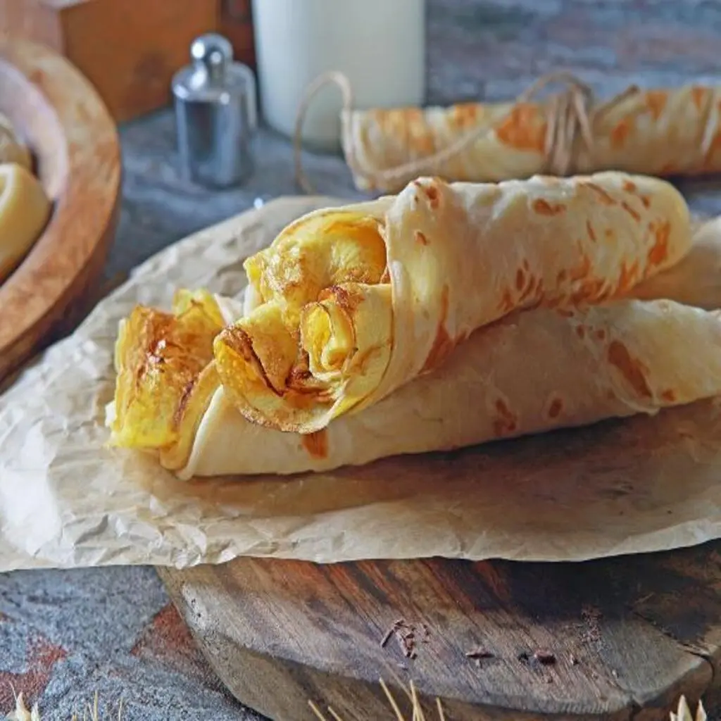 Chapati with Egg and Cheese
