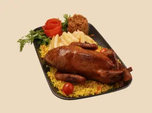 Fried pigeon with rice