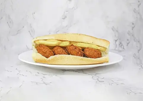 Falafel with Cheese (Kraft Cheddar Sauce)