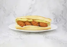 Falafel with Cheese (Kraft Cheddar Sauce)