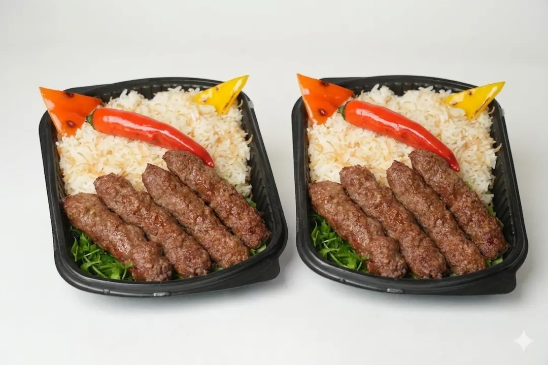كباب لحم + كباب لحم +2 ارز بالشعرية