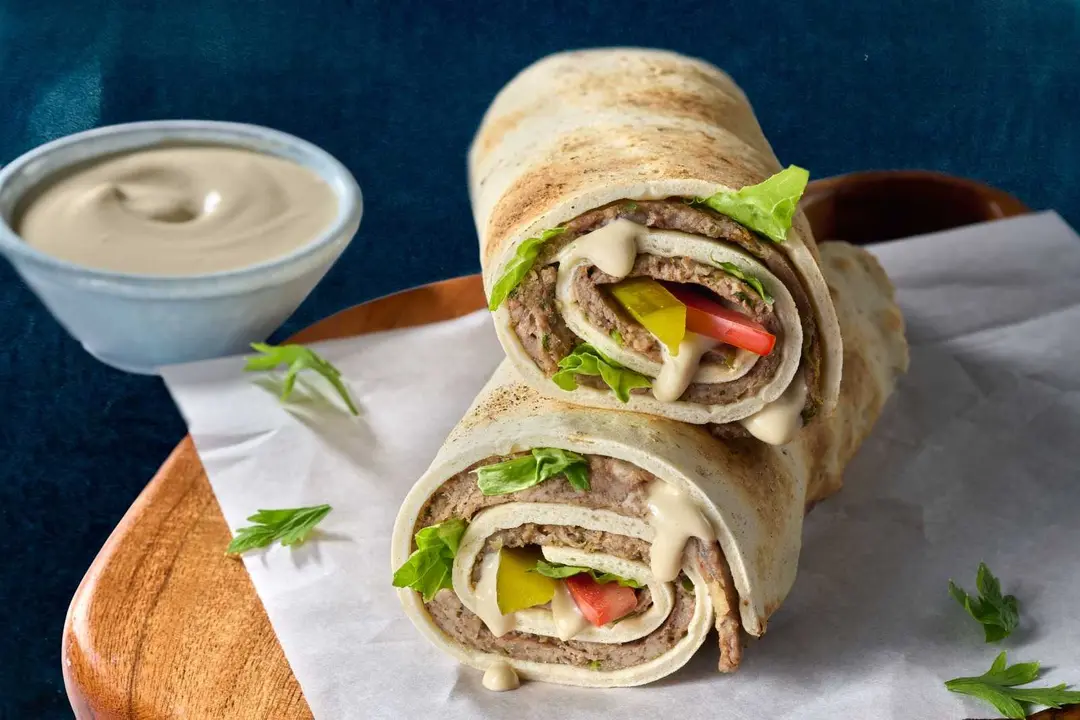 Kafta Lita with Hummus Wrap
