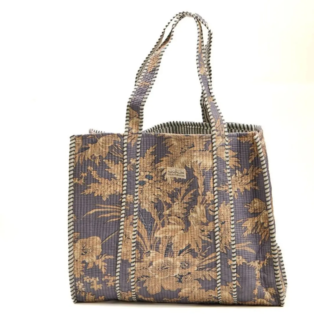 Blue and gold Tote