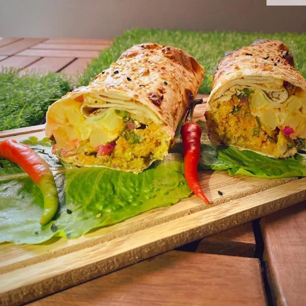 Arabic Falafel Sandwich with Eggs