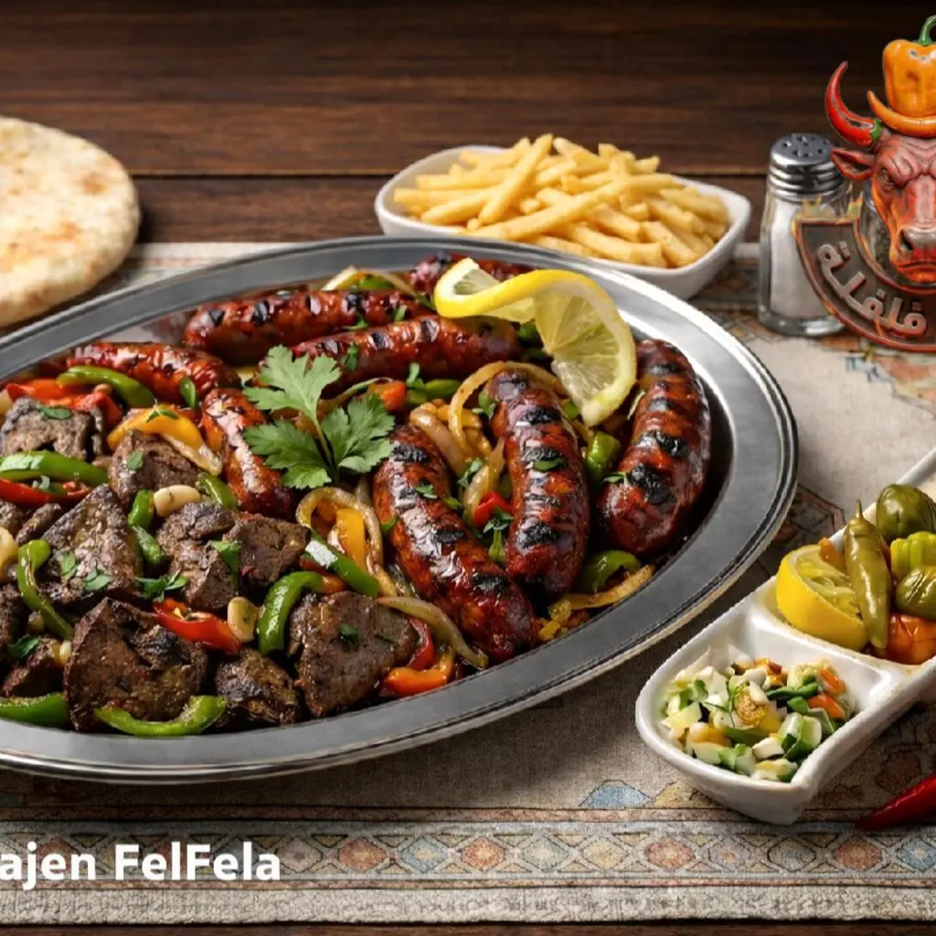 صحن ميكس سجق وكبدة