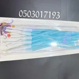 شموع كيك حلزونية أزرق