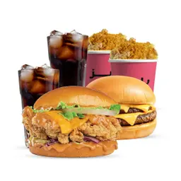 crispy chicken + say cheese + 2Lava Frise + 2 drink