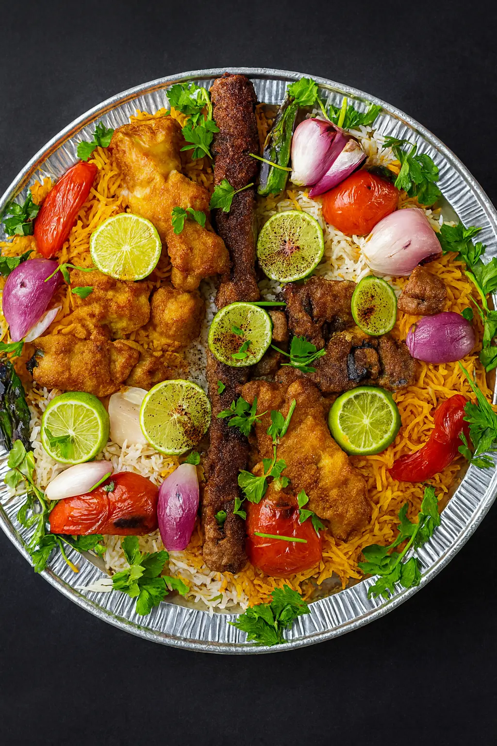 Mixed Grills 8 Skewers With Rice