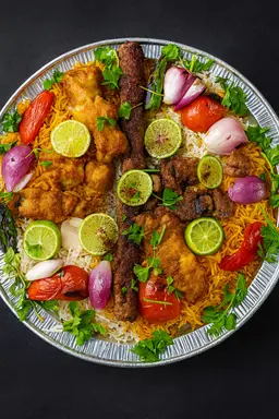Mixed Grills 8 Skewers With Rice