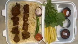 Beef skewers meal