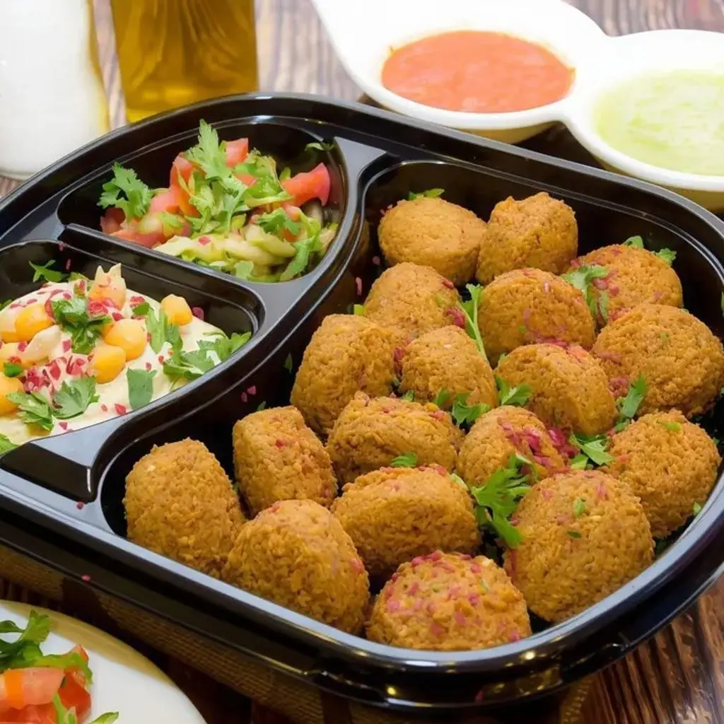 Mixed Falafel Plate with Hummus and Foul