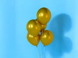 Five Gold Helium Balloons 0175
