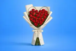 Romantic Heart Red Roses Bouquet 0287