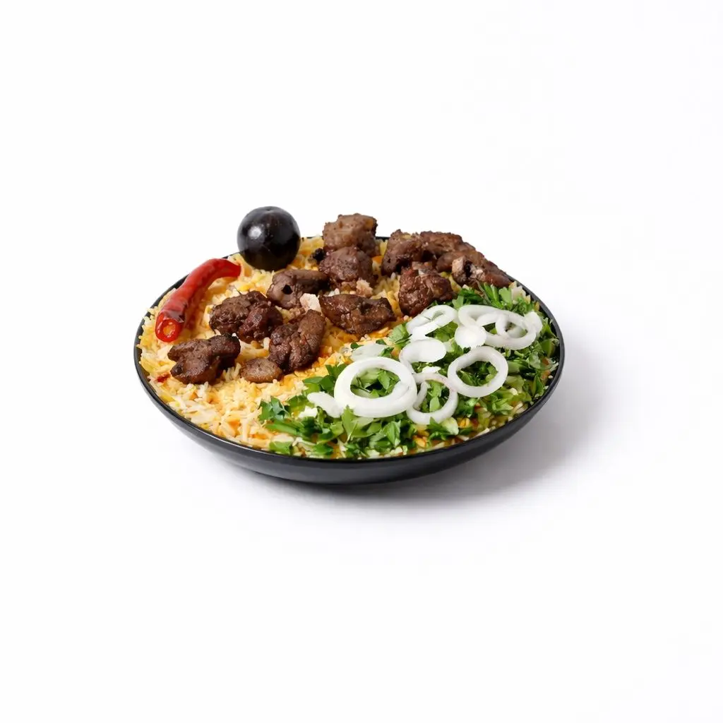 كبسة أوصال لحم مع الرز