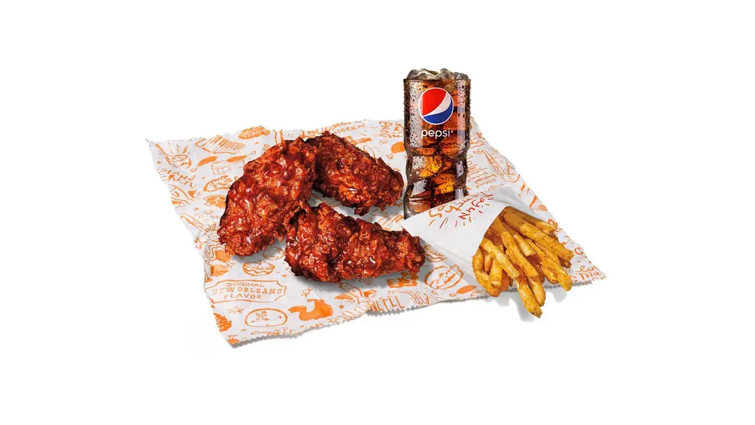 Glazed Wings Meal 3 Pcs
