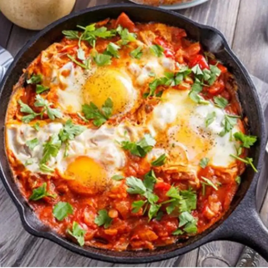 Shakshuka with Cheddar Cheese