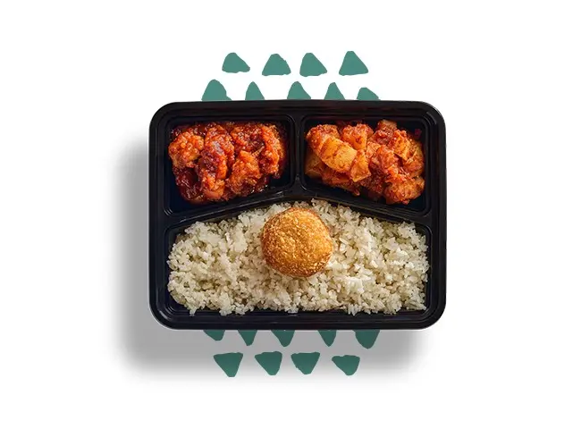 سوكابومي دجاج كاتشب +بطاطس مكعبات