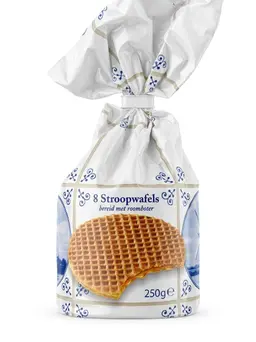 Stroopwafels Syrup Wafers Flowpack 8Pcs 250g