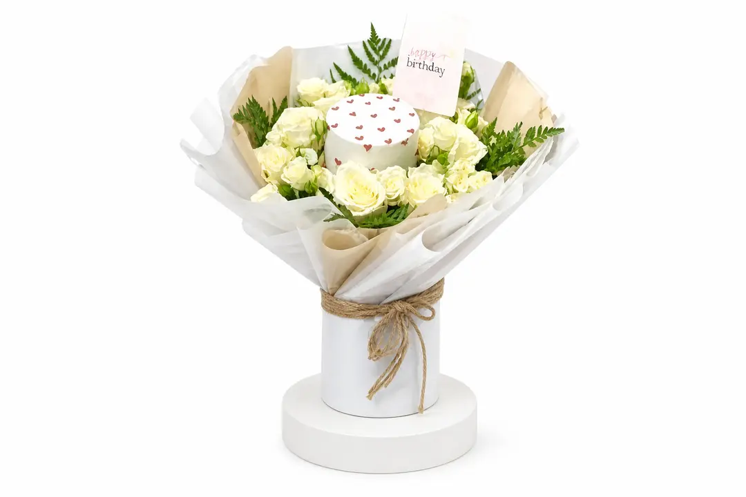 Giant bouquet with cake