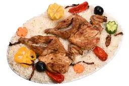 نص دجاج مظبي - مع رز بيشاور