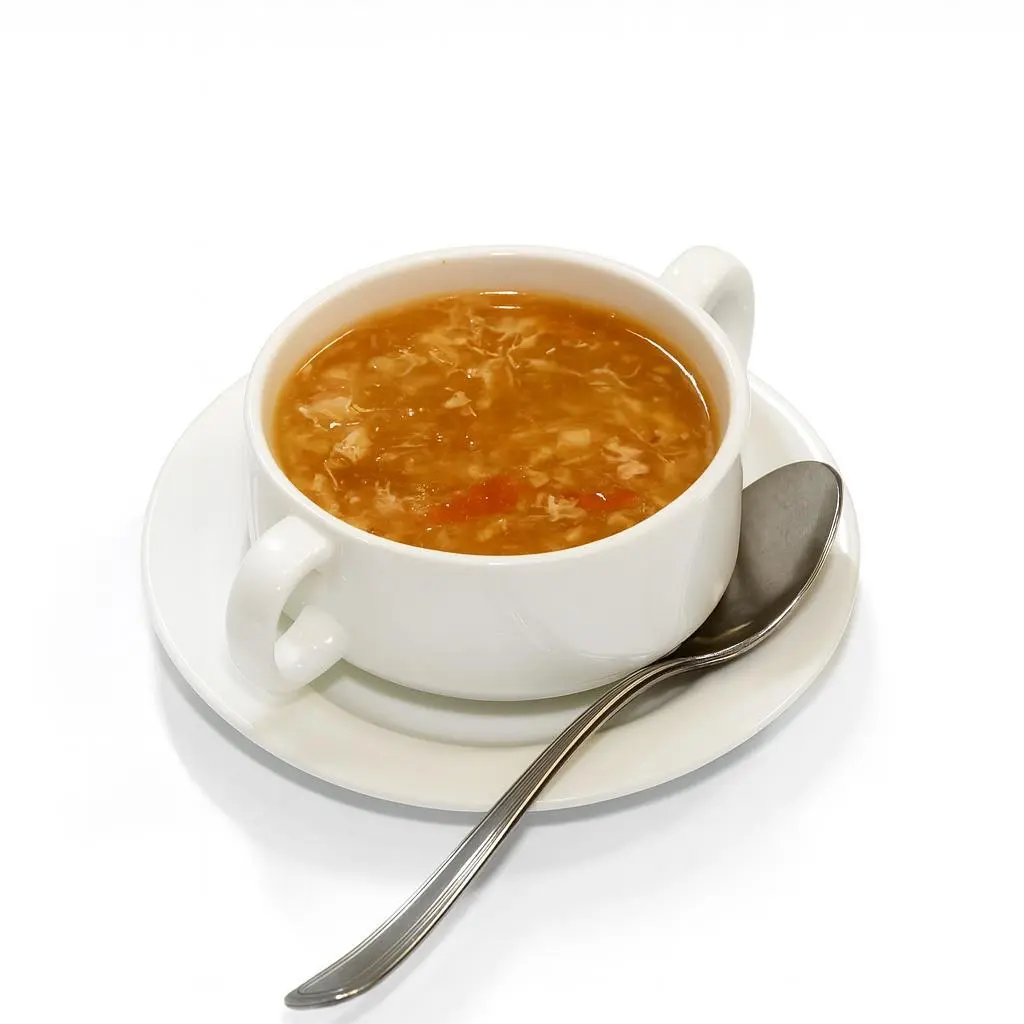 شوربة الدجاج الحارة والحامضة