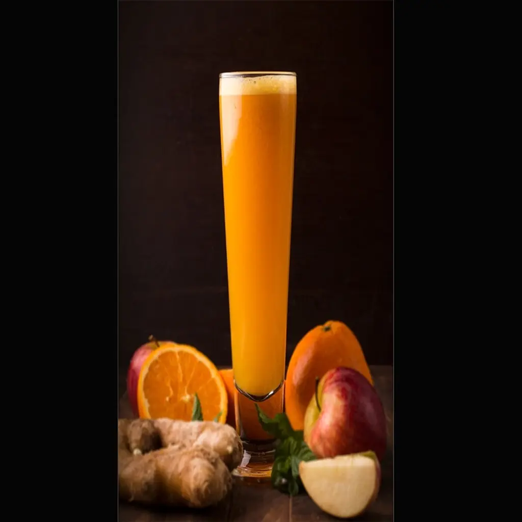 Orange, apple and ginger juice