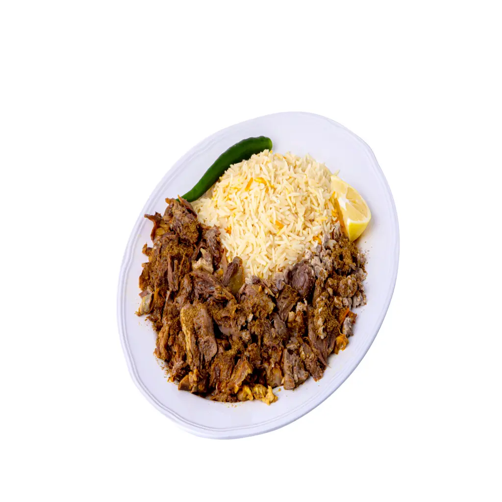 لحمة رأس مع أرز مندي