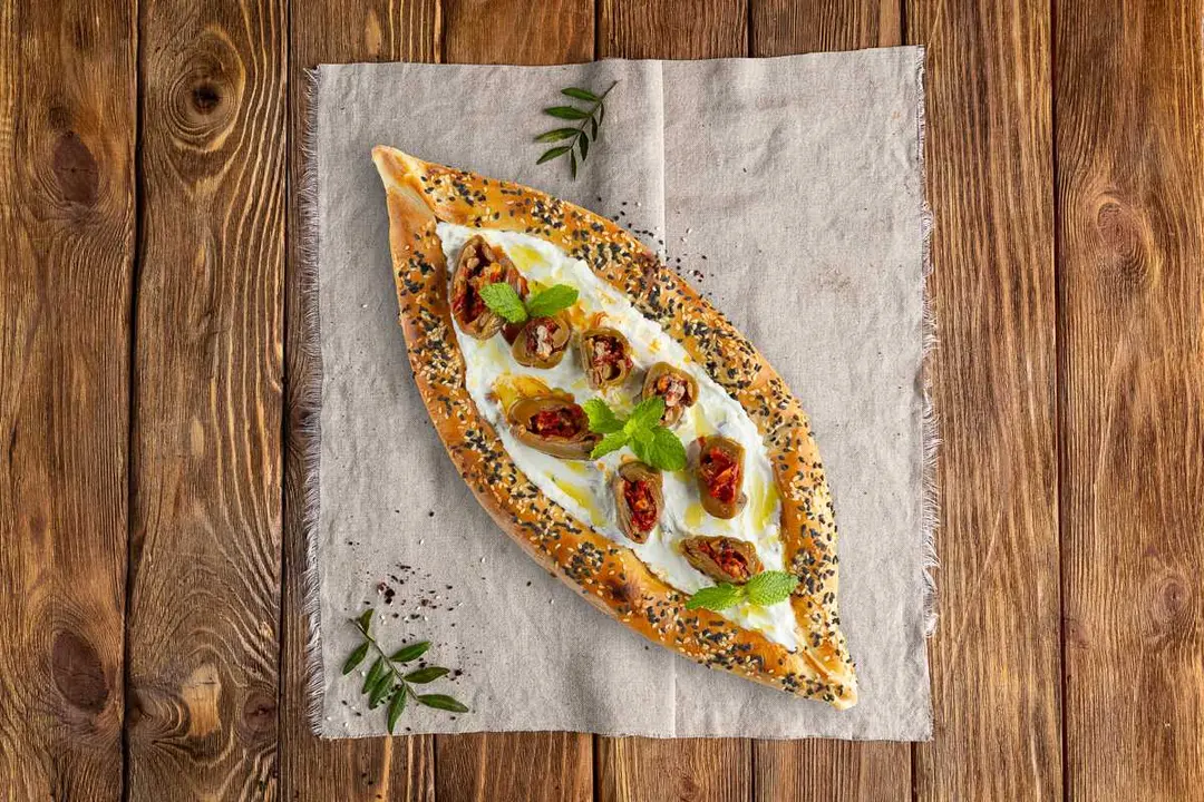 Labneh with Makdous Fatayer