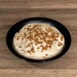 Mixed Areika With Cream, Cheese, Honey, And Dates
