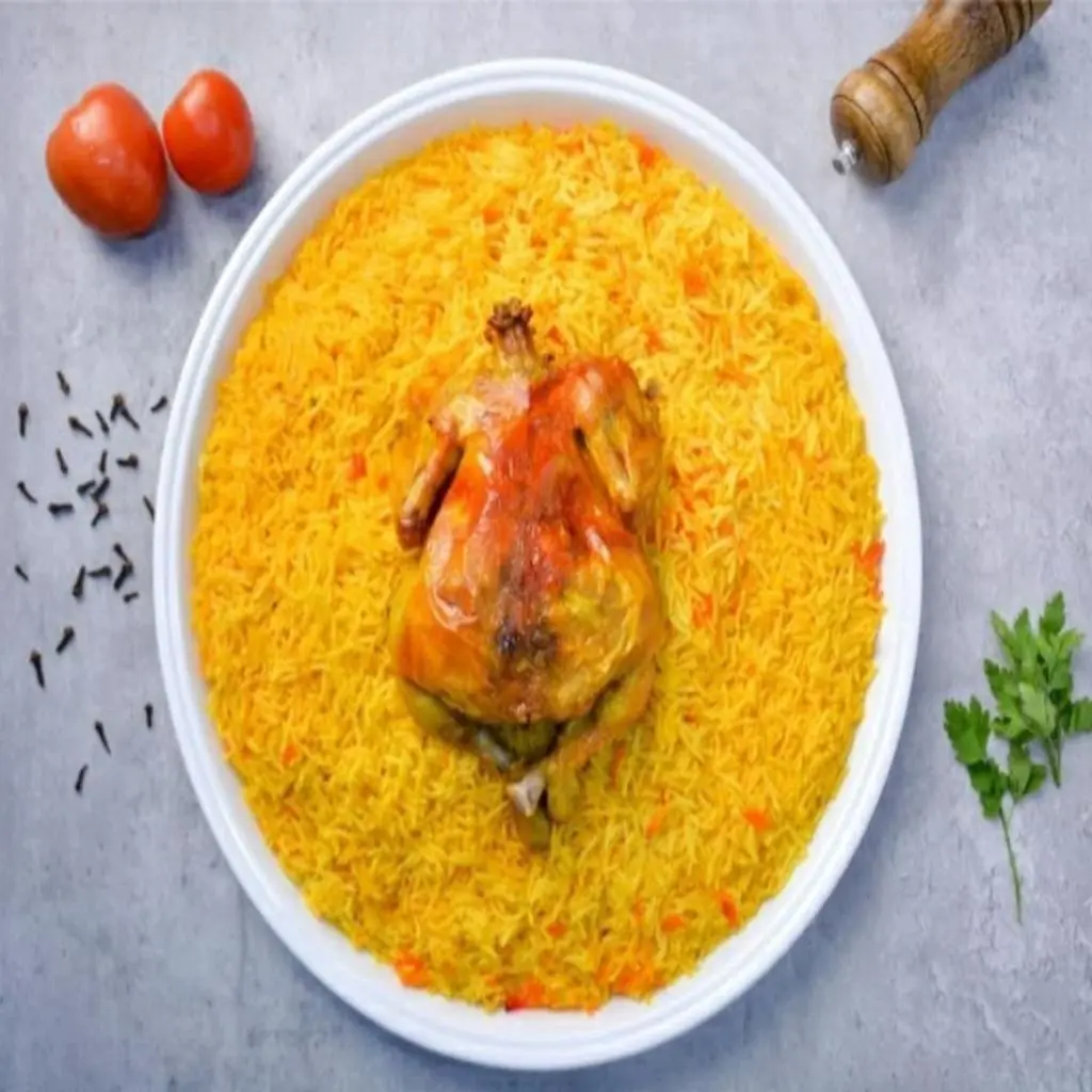 دجاج مندي حساوي مع أرز مندي حساوي