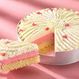 Strawberry ice cream truffle cake
