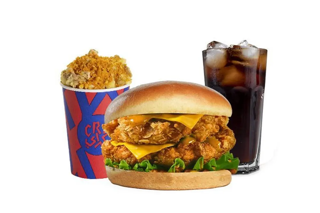 double chicken cry + cheetos + drinks