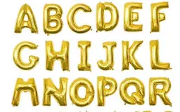 Helium letter balloon (gold)