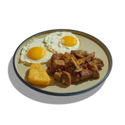 STEAK TIPS & EGGS