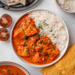 Rohu Fish Curry with Rice, Vegetable, Dal & Salad