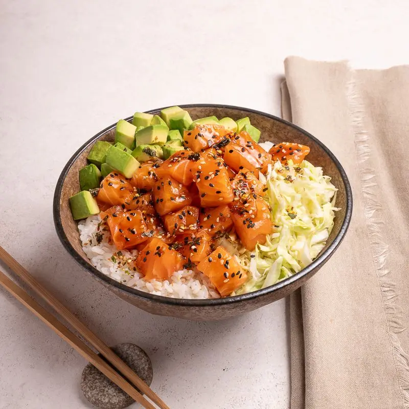 Teriyaki Salmon Poke Bowl