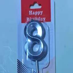 شمعة رقم ثمانية فضي