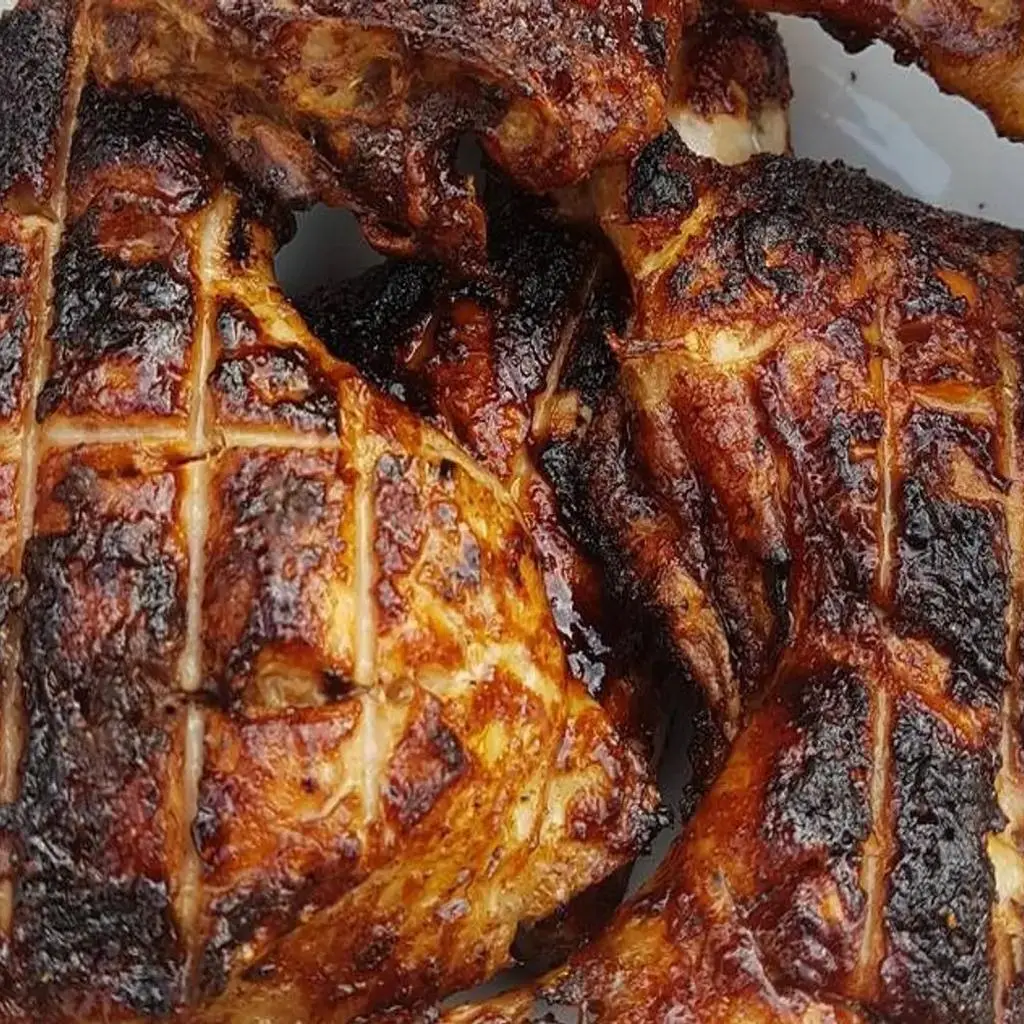 Half a chicken on charcoal without rice