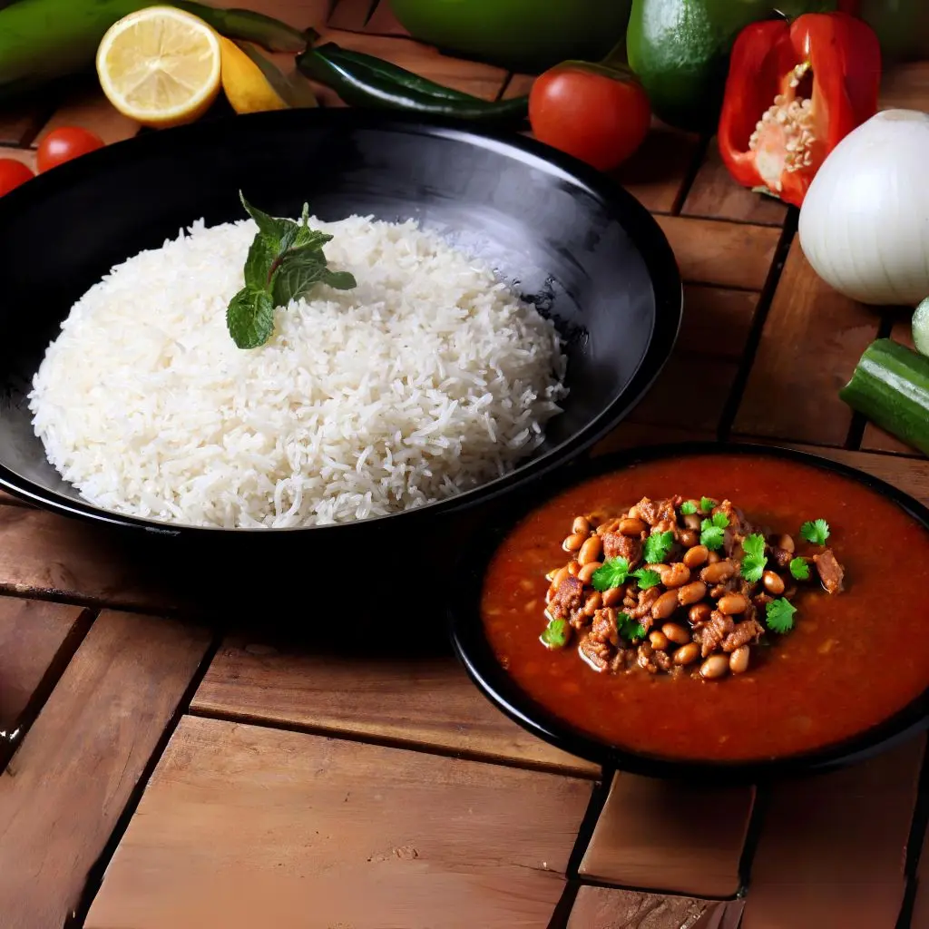 Rice And Lima Bean With Meat