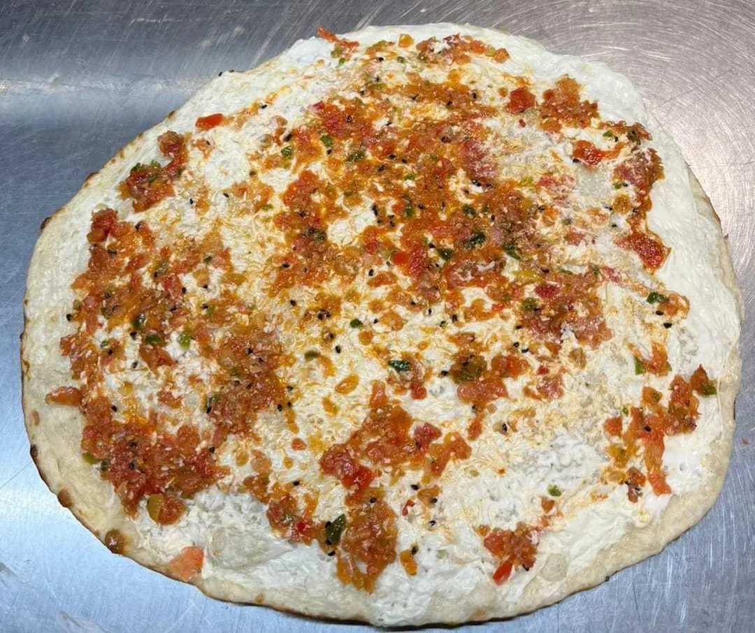 Large labneh with muhammara-